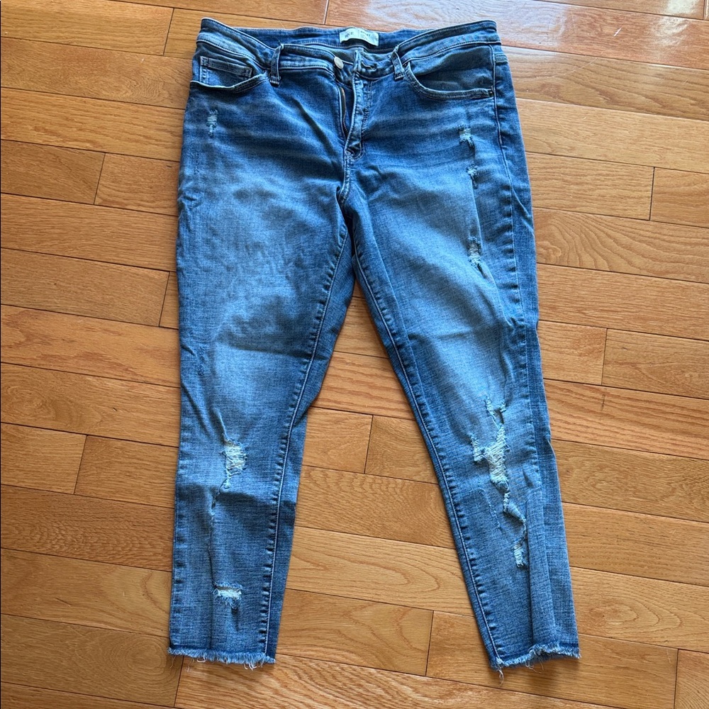 BKE Distressed Blue Women's Skinny Jeans
